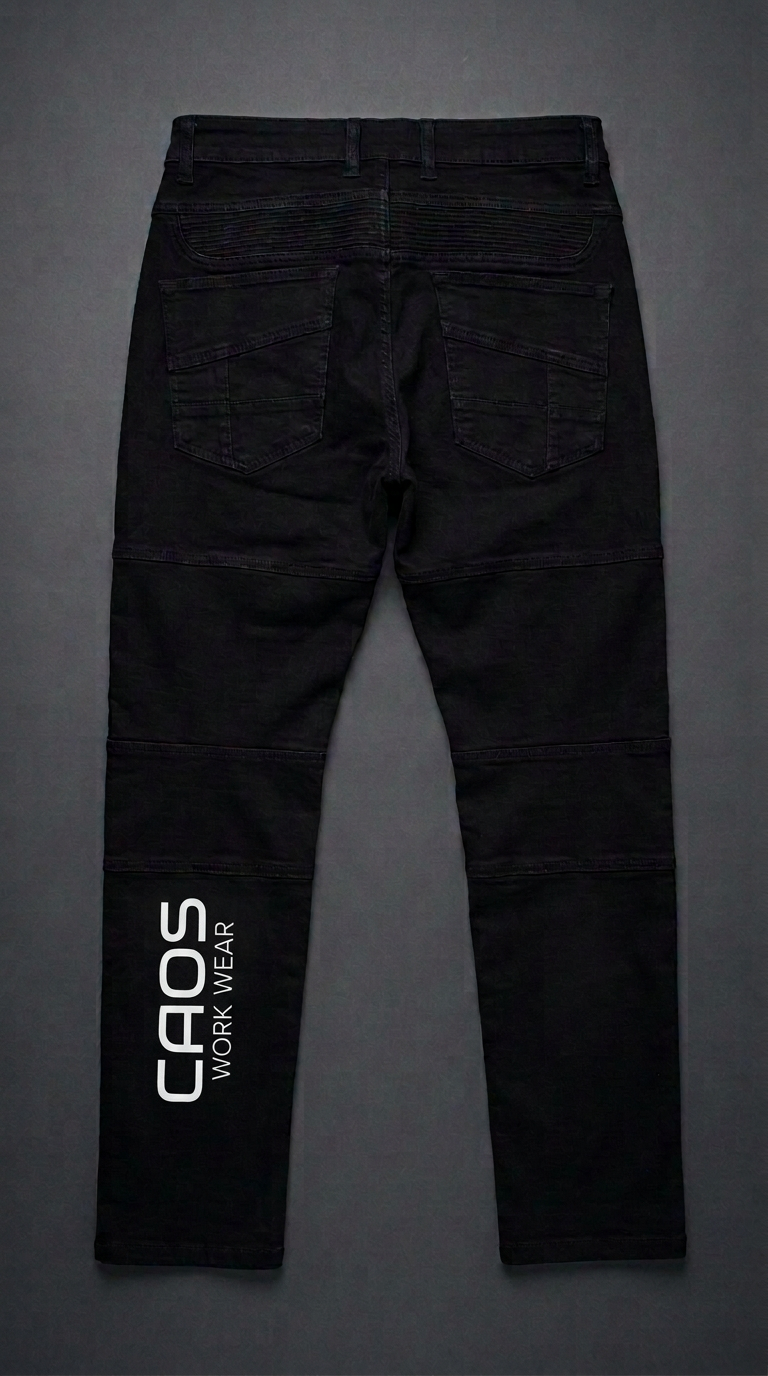REAR view of CAOS work jeans in black